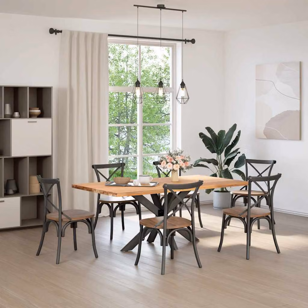 vidaXL Gamba per Tavolo da Pranzo a Ragno Antracite 120x68x(72-73) cm