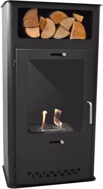 Biocamino da interno, camino bioetanolo, tradizionale nero Glow Fire Solos