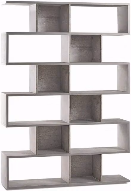 Libreria modulare 6 piani 150x37x215H cm in kit colore Cemento