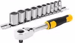 Set di chiavi a bussola Stanley Microtough da 12 pezzi in acciaio al cromo vanadio, misura 1/4 pollici, colore argento