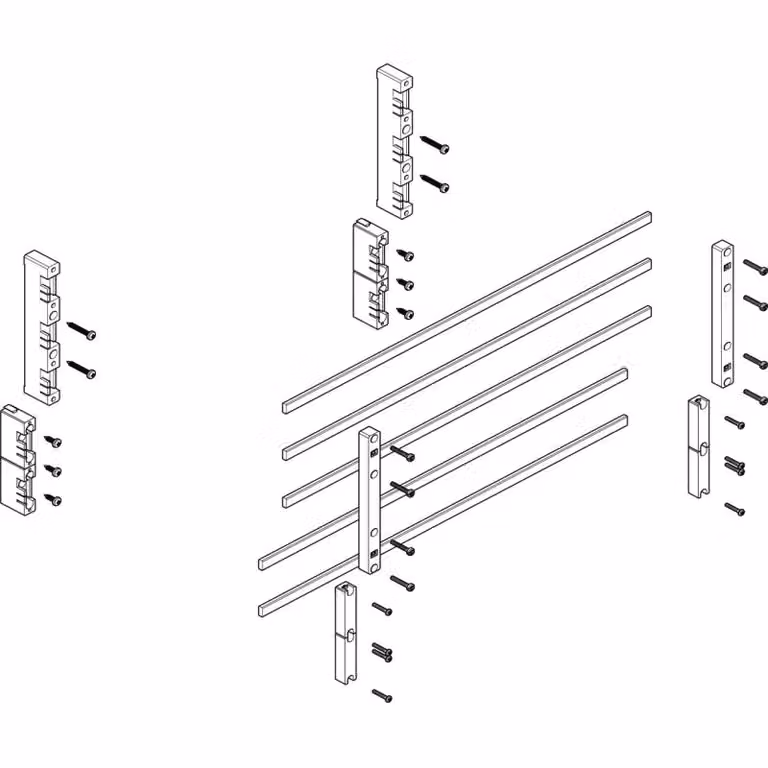 Modulo sbarra collettrice ABN piatto 2FB/3RE 60 mm con CU 12x5 mm, a 5 poli, EBM 32 mm MFSC23615