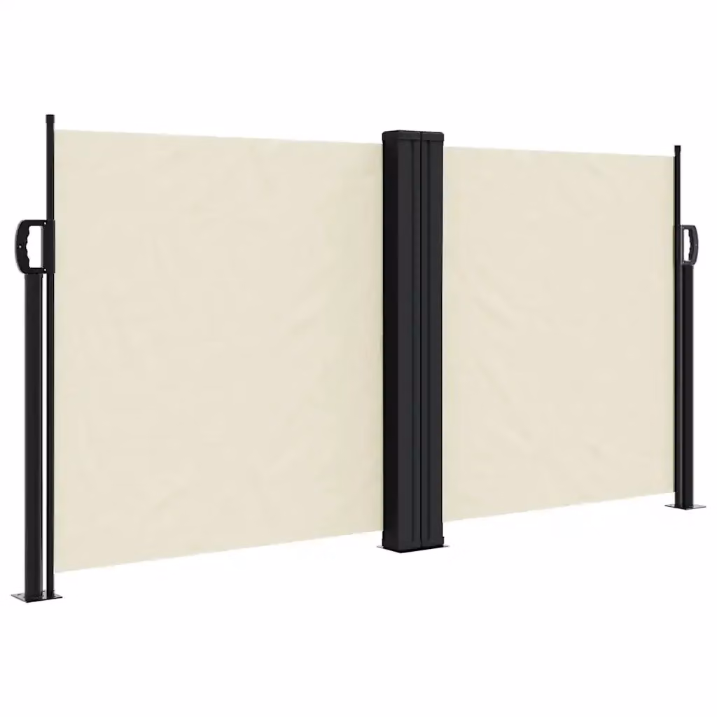 Tenda da sole laterale retrattile vidaXL in poliestere e acciaio, beige, L: 1000 cm, H: 120 cm – 2