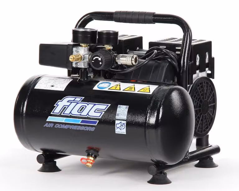 Compressore d'aria - Serbatoio da 6 litri - 1 HP - Senza olio - Metallo - Silenzioso e portatile