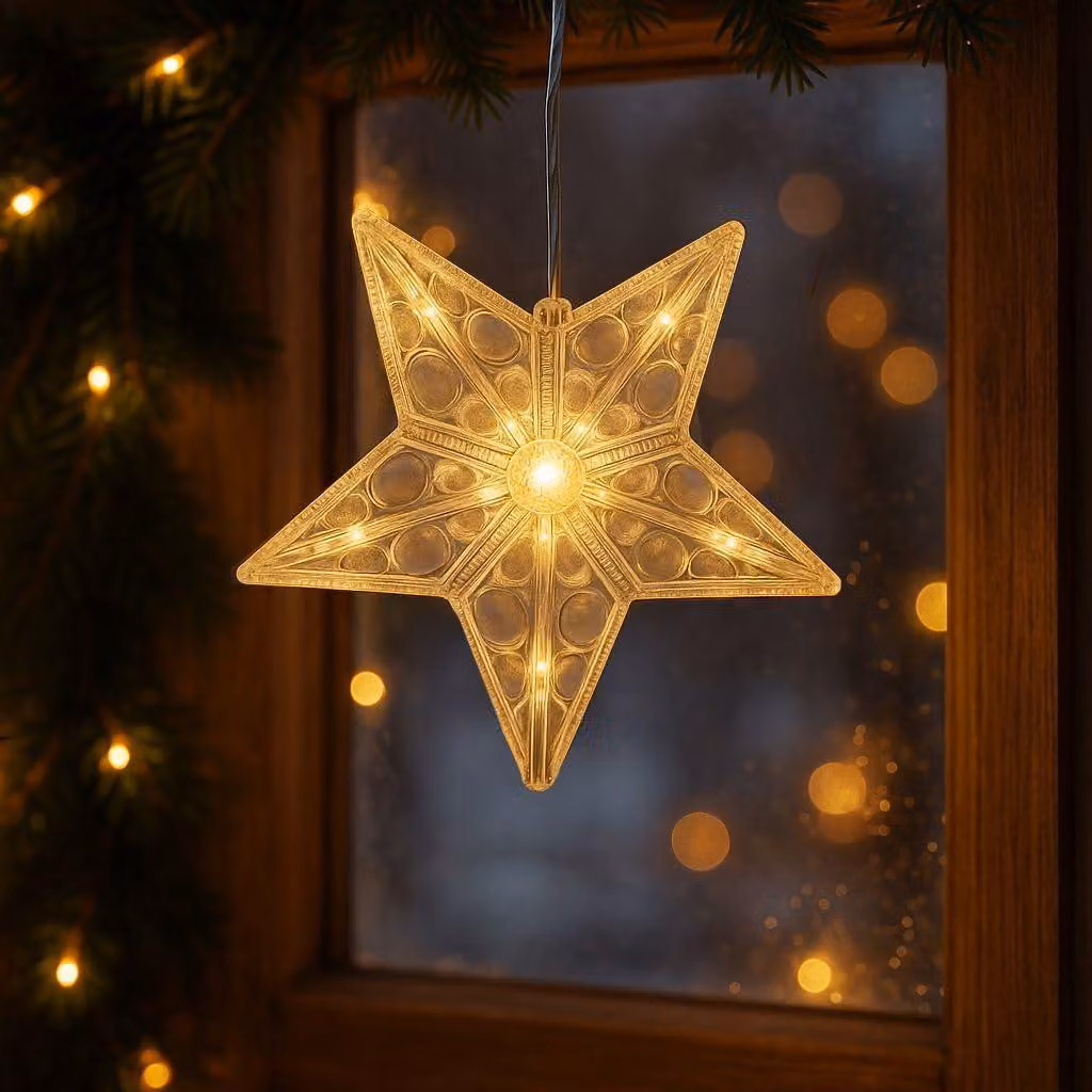 Luci a LED con riflesso delle lenti, 2 pezzi, luce bianco caldo, con timer, 14,6 cm