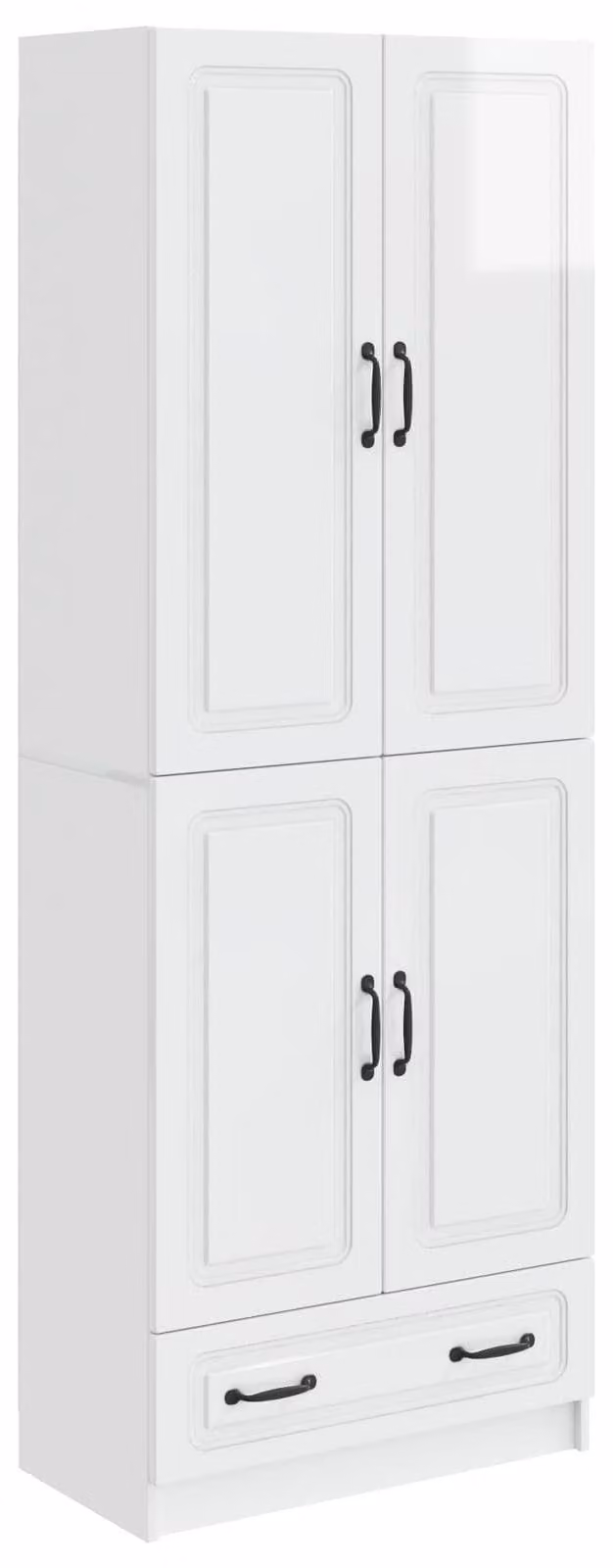 Set di armadi 2 pcs Bianco Lucido Legno ingegnerizzato