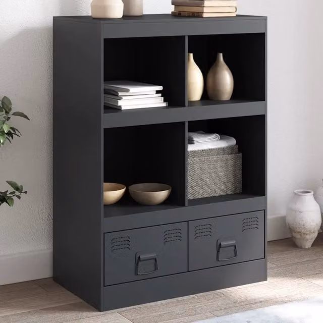 Credenza Buffet Armadio da Cucina Design Mania in Acciaio Antracite L: 67 cm, P: 39 cm, H: 95 cm