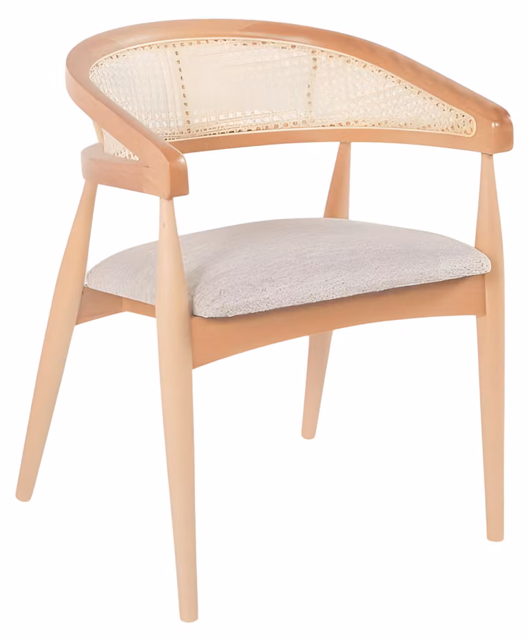 Moderna sedia da cucina beige Esclusiva sedia da pranzo con braccioli