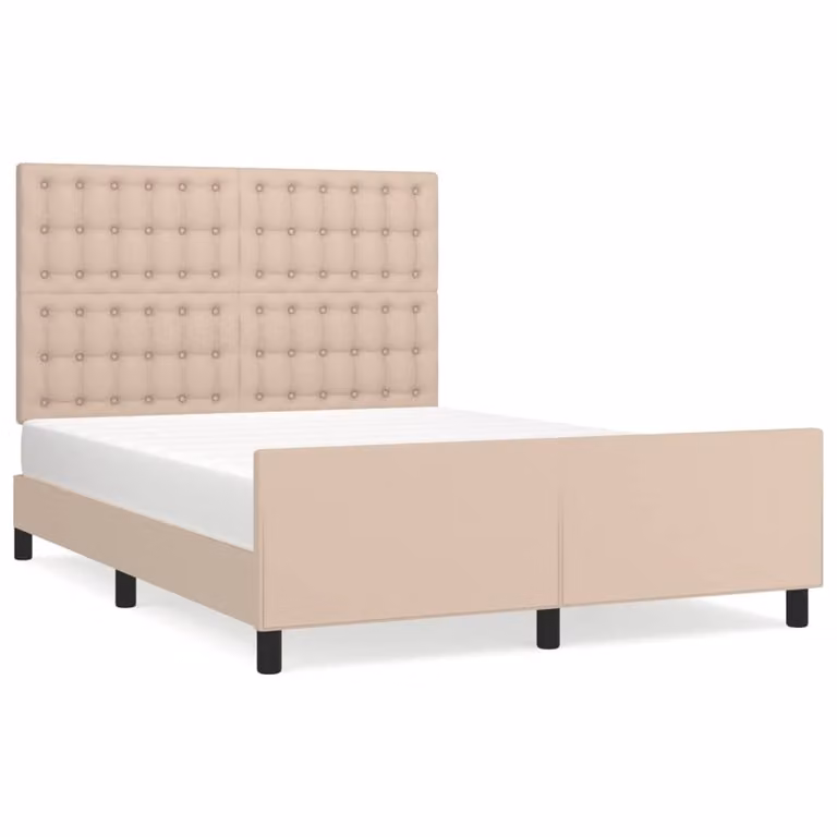 Giroletto con Testiera Cappuccino 140x190 cm in Pelle finta