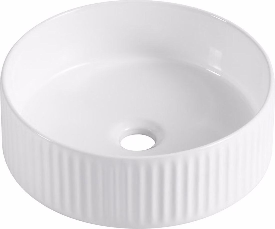 Lavabo appoggio Ø35,5 x H.13 cm bianco NATURA
