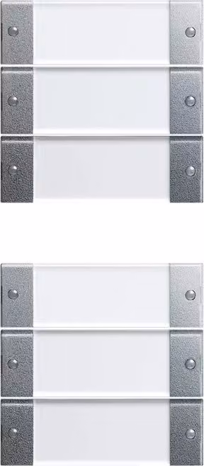 Gira 213626 Set di interruttori a bilanciere a 6 vie, sistema BSF 55, trasparente/colore alluminio
