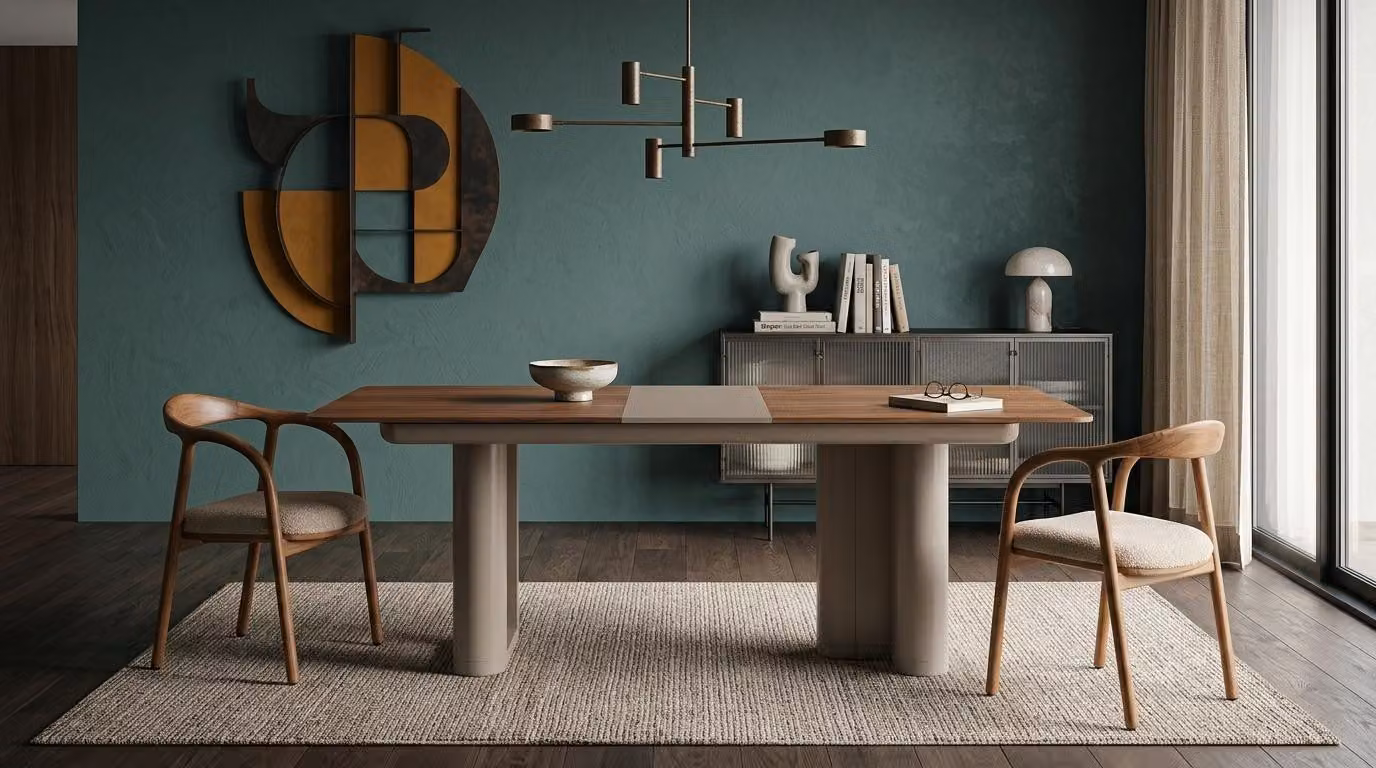 Tavolo da pranzo, sala da pranzo, 2 sedie, stile moderno, colore marrone, confortevole