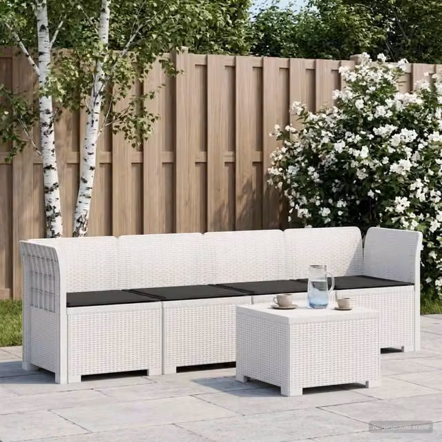 Divano da Giardino a 4 Posti con Cuscini in Stile Rattan PP 3443863