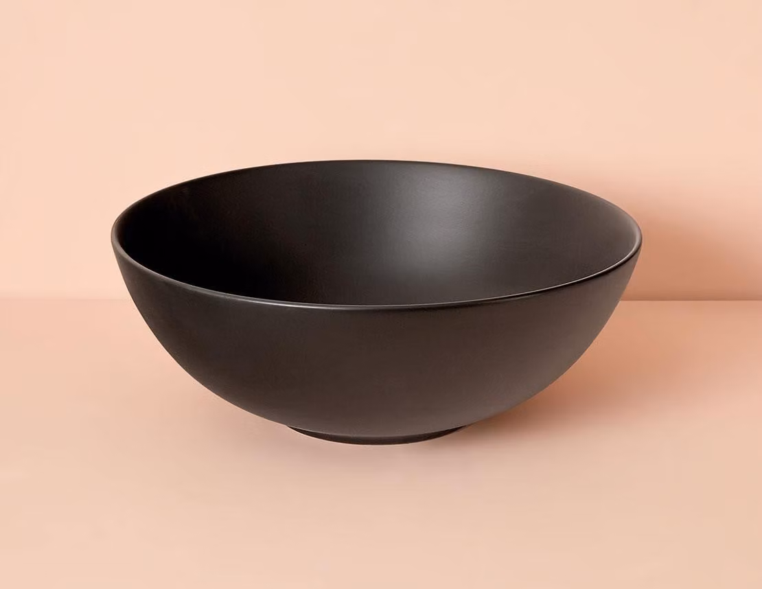 SANYCCES PADOVA Lavabo da appoggio Ø 39,5 cm x 14h con valvola a stelo click-clack, nero opaco