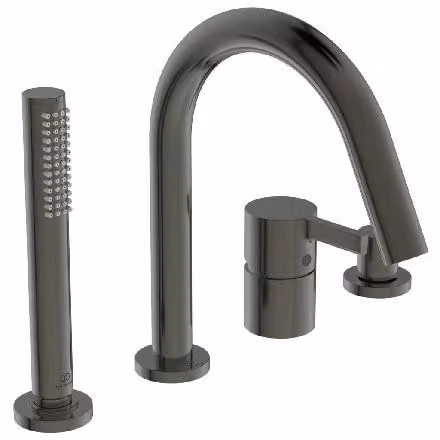 Ideal Standard Joy - Miscelatore per bordo vasca, installazione a 4 fori, grigio magnetico BC789A5