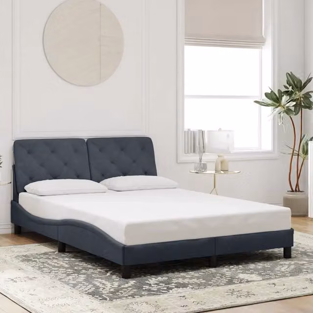 Giroletto senza Materasso-Struttura Letto Grigio Scuro 140x190 cm Velluto 135651