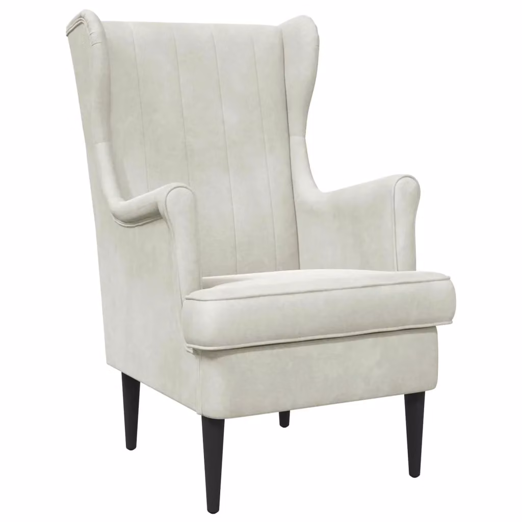 Poltrona moderna in velluto beige con braccioli e struttura in legno e metallo 538531 – 2