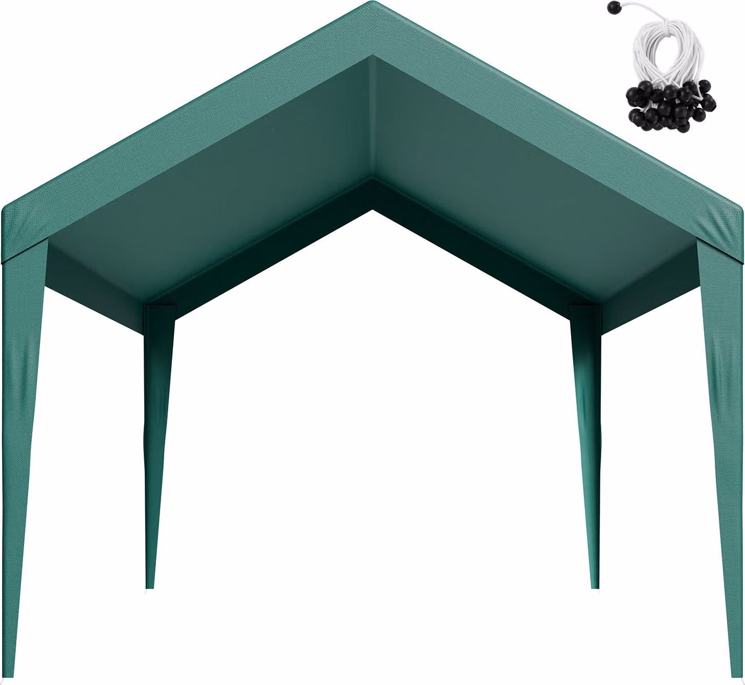 SucceBuy tetto di ricambio per carport, 3 x 6 m, robusto telone per tende da garage portatili, copertura resistente ai raggi UV per pensiline per auto, telone durevole con reti catturapalloni, verde scuro, senza telaio