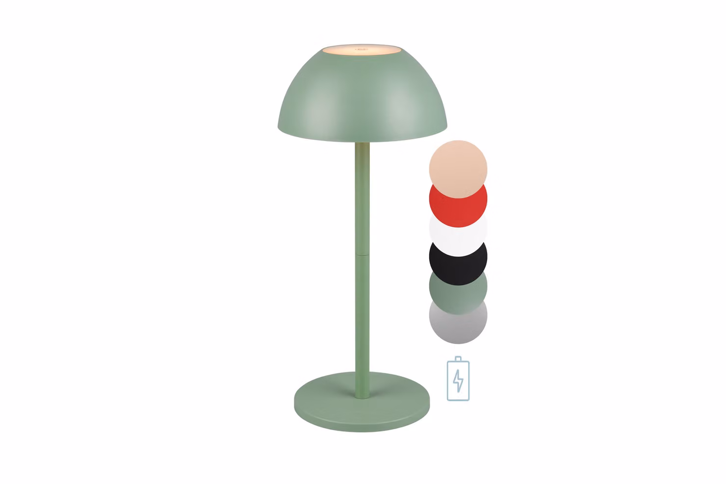 Lampada da tavolo ricaricabile a LED, lampada da tavolo, senza fili, dimmerabile, a 4 vie, ricaricabile, verde, IP54 per esterni, lightling Robert