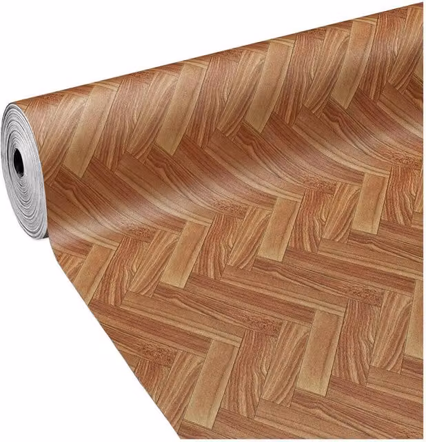 Pavimento in PVC in rotolo EMMEVI effetto legno spina di pesce colore marrone L: 1 m, Lunghezza: 20 m