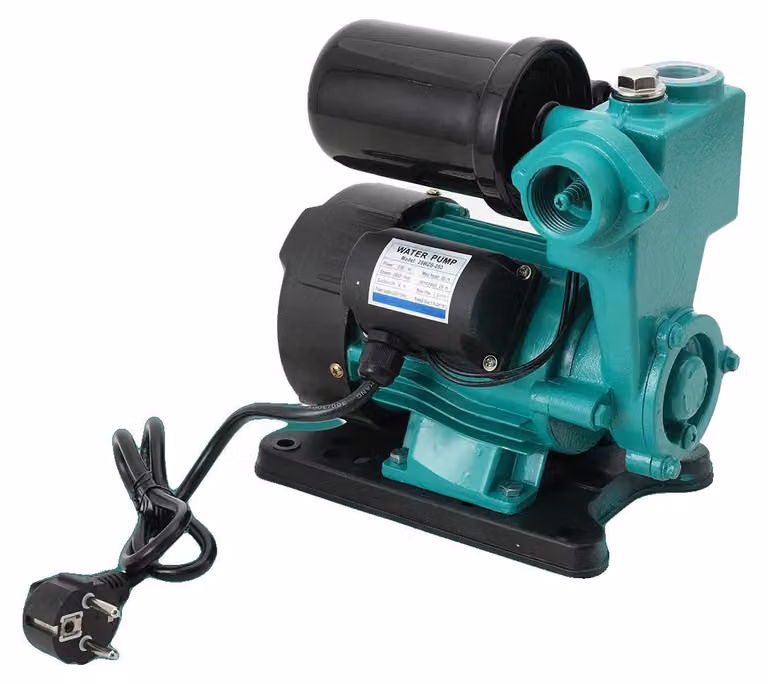 Pompa autoaspirante, 230V, 250W, portata massima 2100 L/h, pressione massima 3,5 bar, design compatto: 25 cm x 15 cm x 20 cm