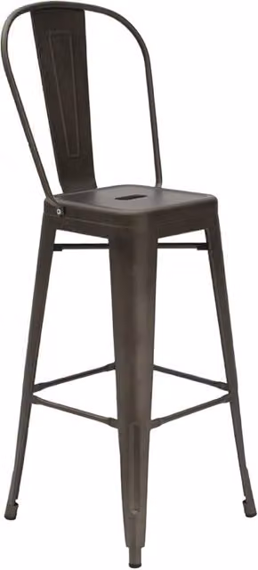 Set da 4 sgabelli moderni in metallo colore antracite Mobili 2G L/P/H: 45 x 43 x 77 cm