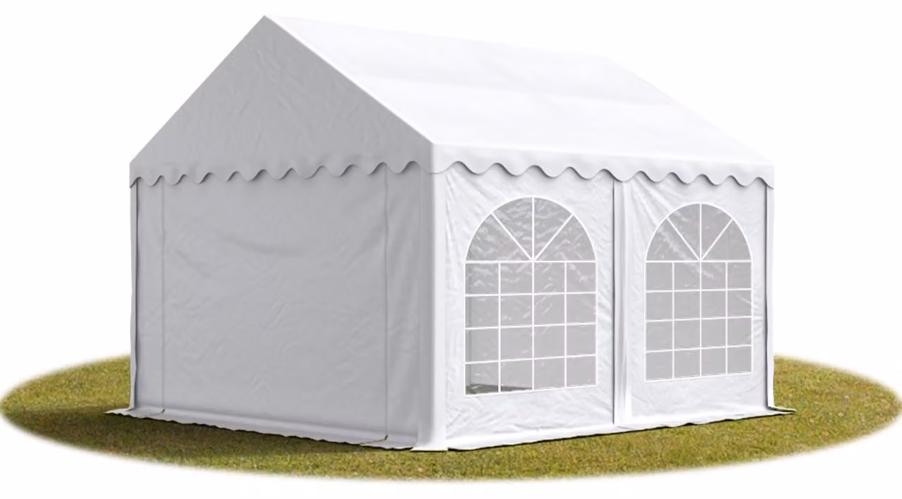 TOOLPORT 4x4 mTendone per feste PREMIUM PVC bianco 100% impermeabile Tendone da esterno Tenda party