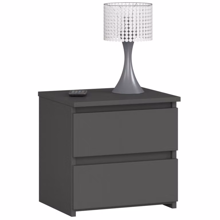 Comodà a 2 cassetti | Comodà con organizer | Comodà a cassetti, larghezza 40 cm, altezza 40 cm | Grafite | Credenza in legno | Credenza stretta