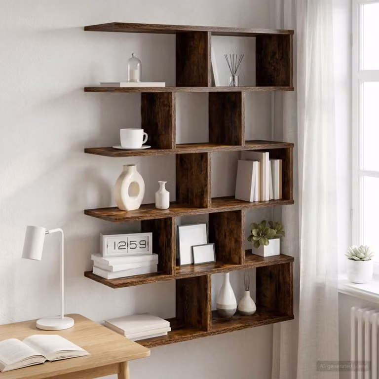 Scaffale da parete moderno vidaXL in legno MDF colore marrone L: 70 cm, P: 20 cm, H: 100 cm