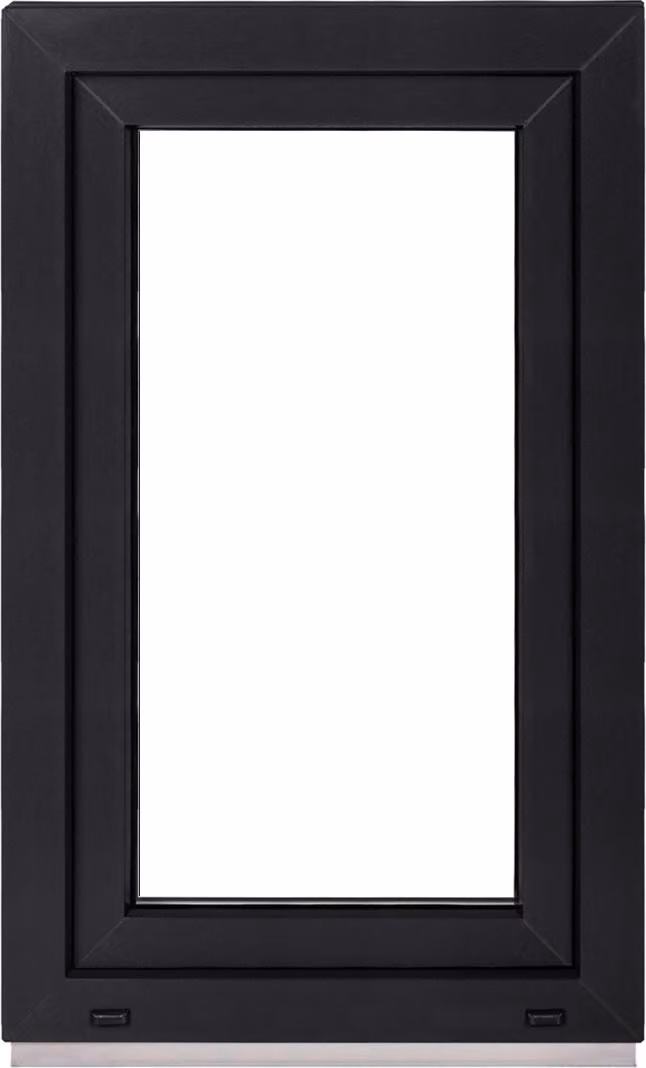 Finestra per cantina Framex Finestra in PVC-U interno bianco / esterno antracite Larghezza x altezza 40 x 70 cm 400 x 700 mm Triplo vetro 32 mm Anta e ribalta DIN destra