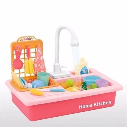 Lavello con scolapiatti Bavytoy rosa