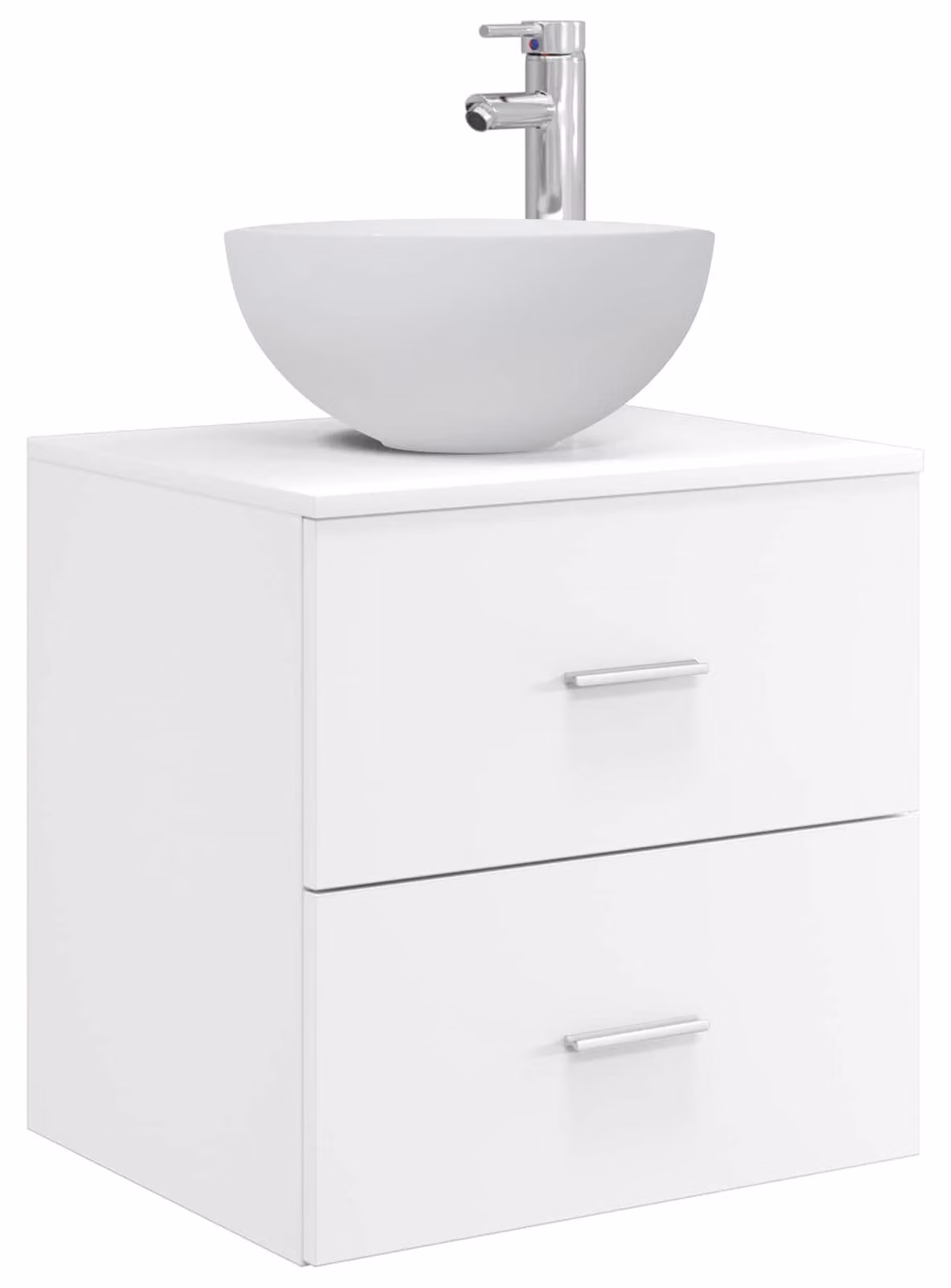 Mobiletto con Lavabo a Parete Bianco 49,5 x 35 x 63 cm