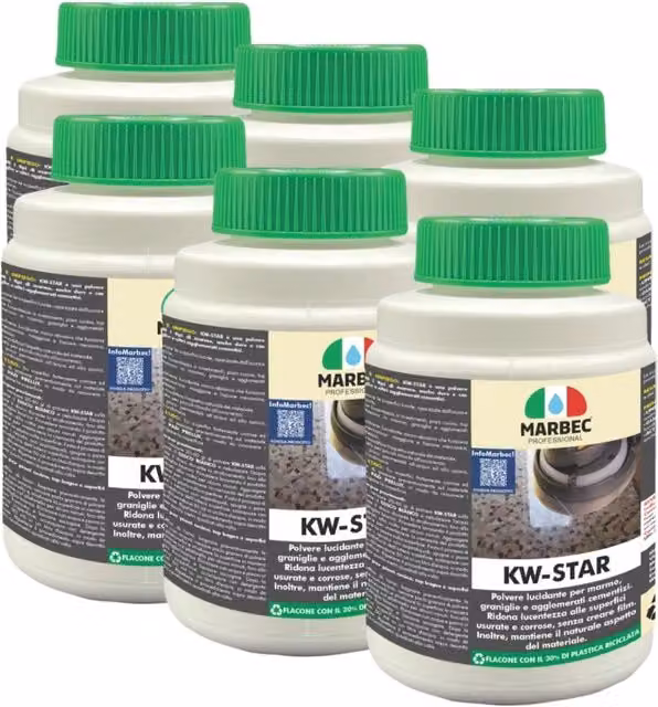 Cristallizzante per marmo KW-STAR colore bianco, confezione da 6 x 800 g – 1