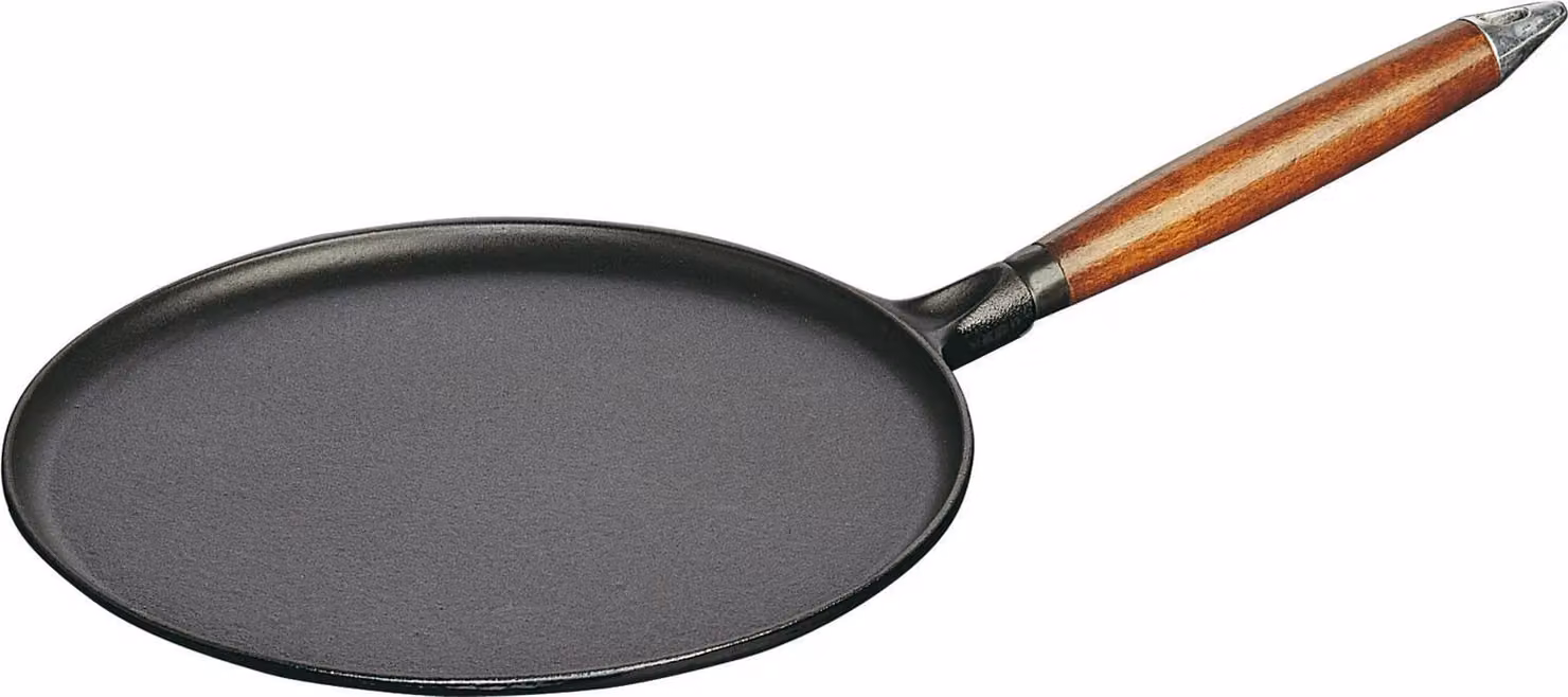 Crepiere in ghisa per induzione con manico, diam. 28cm