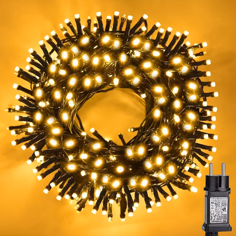 Illuminazione natalizia per esterni, 30 metri, 300 LED, luci per albero di Natale con 8 modalità, memoria integrata
