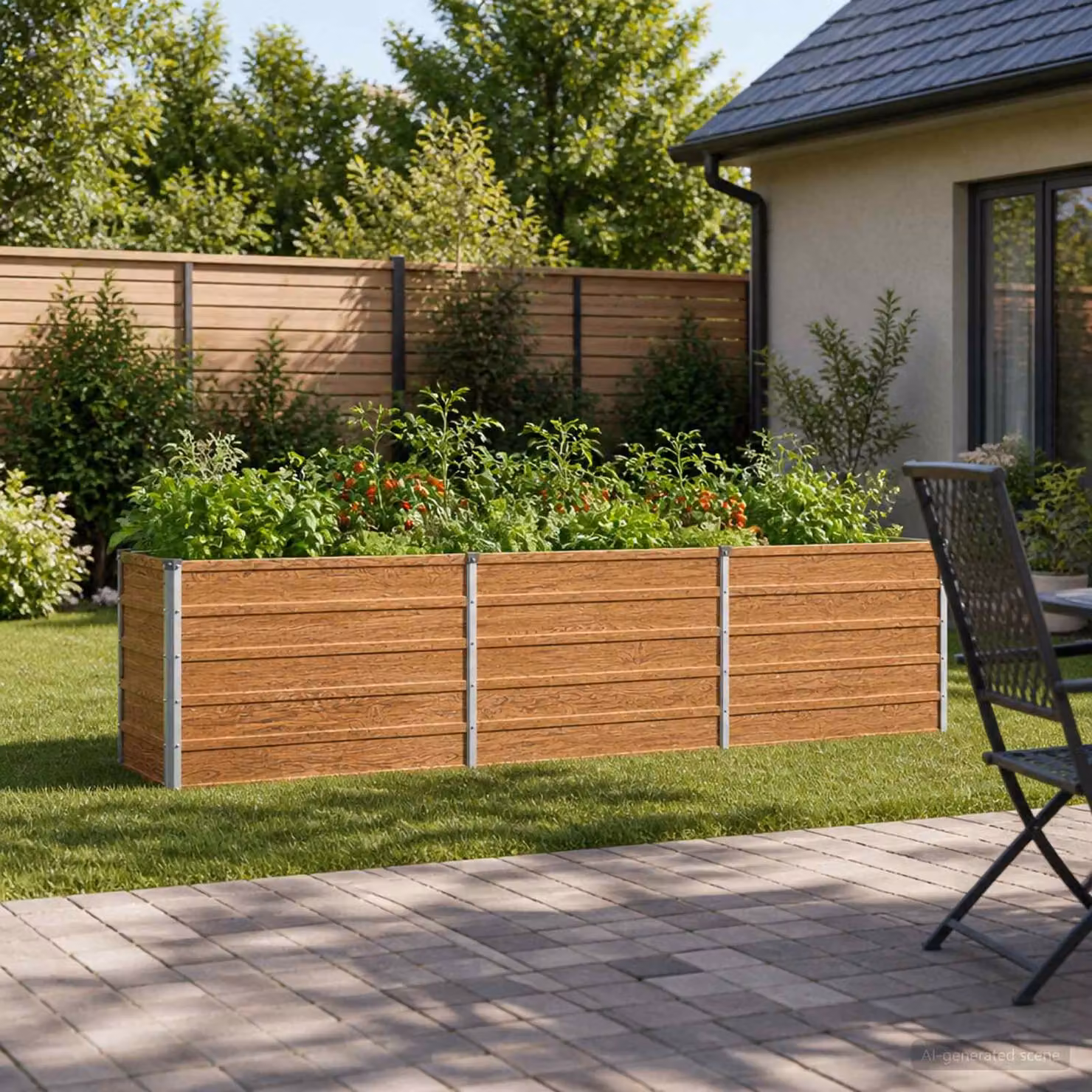 Letto rialzato da giardino vidaXL in metallo corten marrone L: 240 cm, P: 40 cm, H: 55 cm