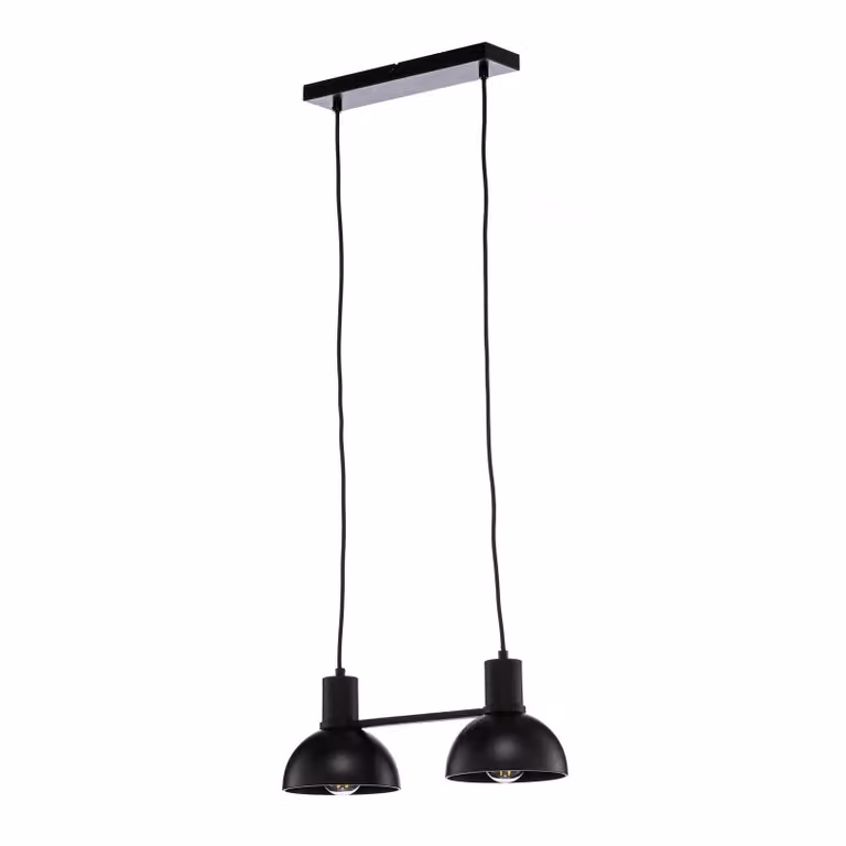 Lampada a sospensione Lucande Mostrid, nera, a due luci