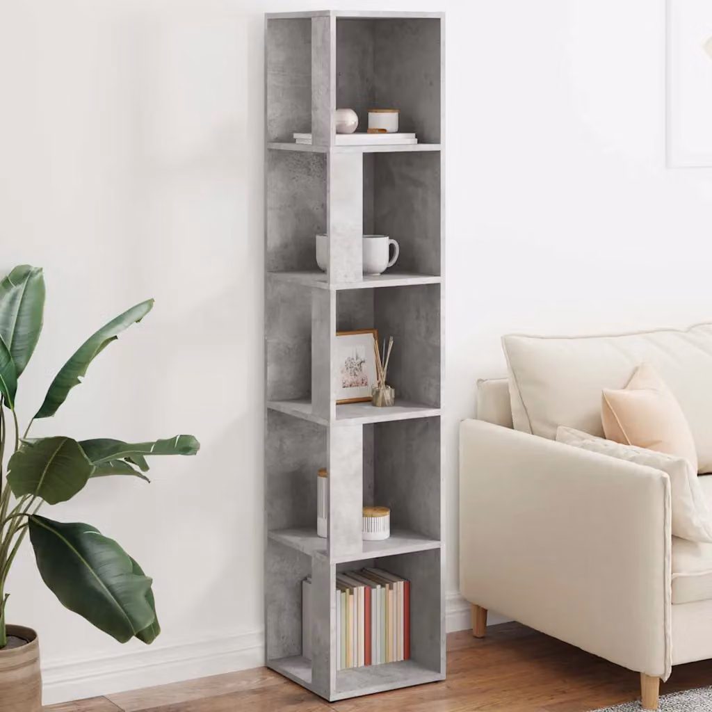 Armadietto d'angolo moderno vidaXL in legno MDF grigio, L/P/H: 33 x 33 x 165 cm