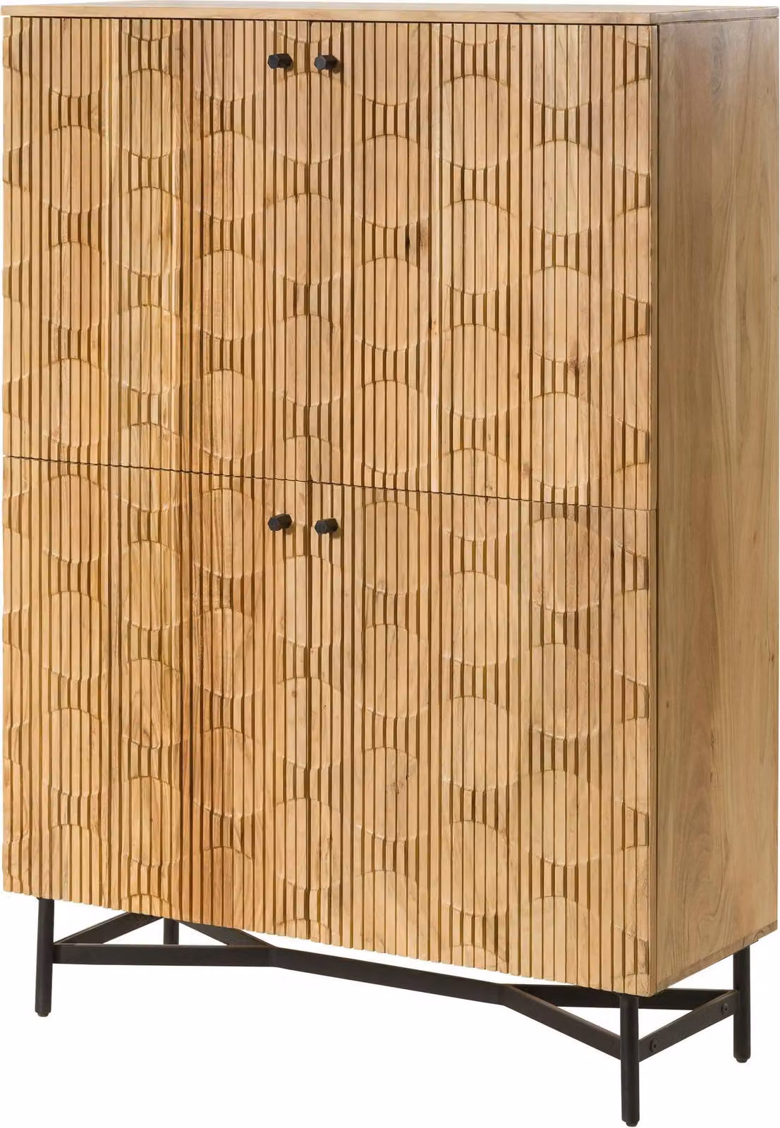 MASSIVMOEBEL24 | Credenza in legno di acacia 110x40x150 Laccato - naturale / LONDON #110
