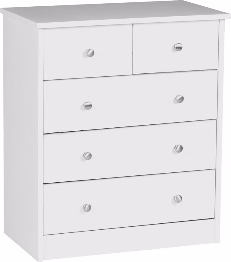 Wohnling cassettiera bianca 60 x 70 x 35 cm credenza credenza con 5 cassetti; WL1.339