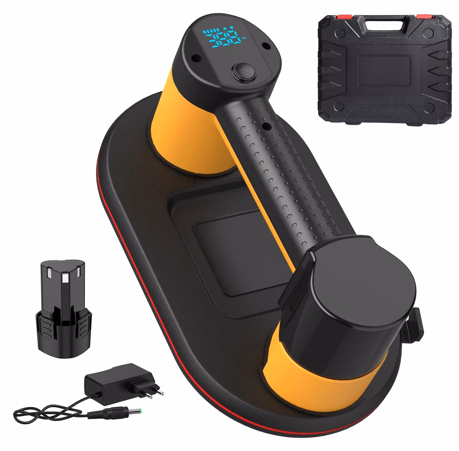 Aspiratore a ventosa, display intelligente, costruzione robusta, 1 unità, 1 batteria