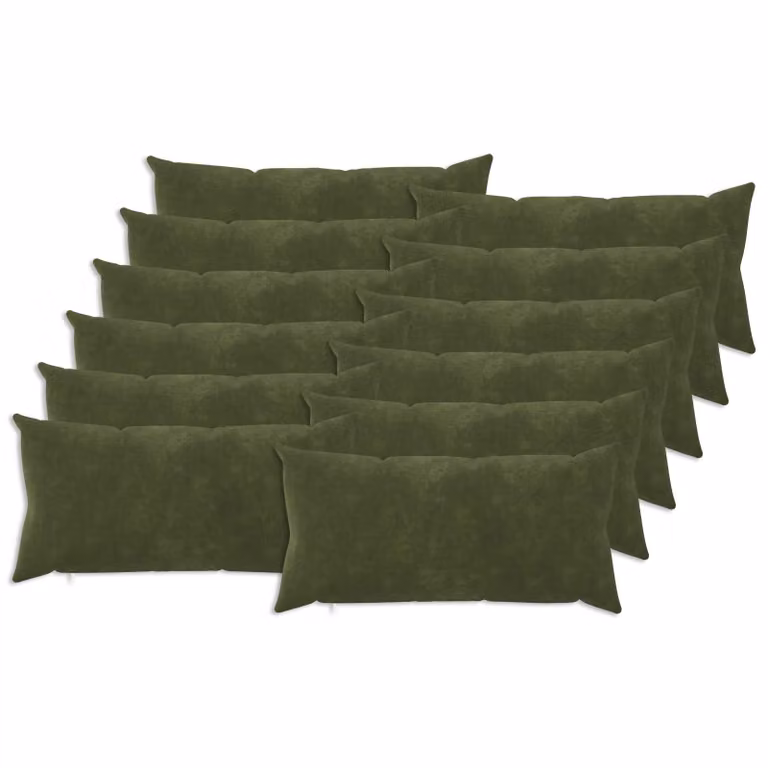 Set di 12 federe vidaXL HEERLEN in microfibra verde, L 40 cm x P 80 cm