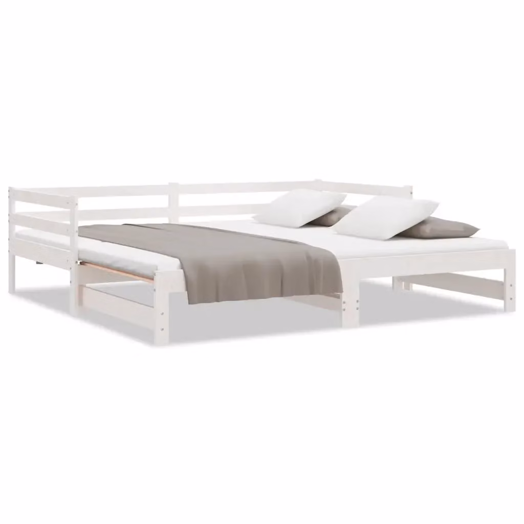 Lettino estraibile vidaXL in legno di pino bianco laccato per adulti L/P/H: 200 x 80 x 56,5 cm – 2