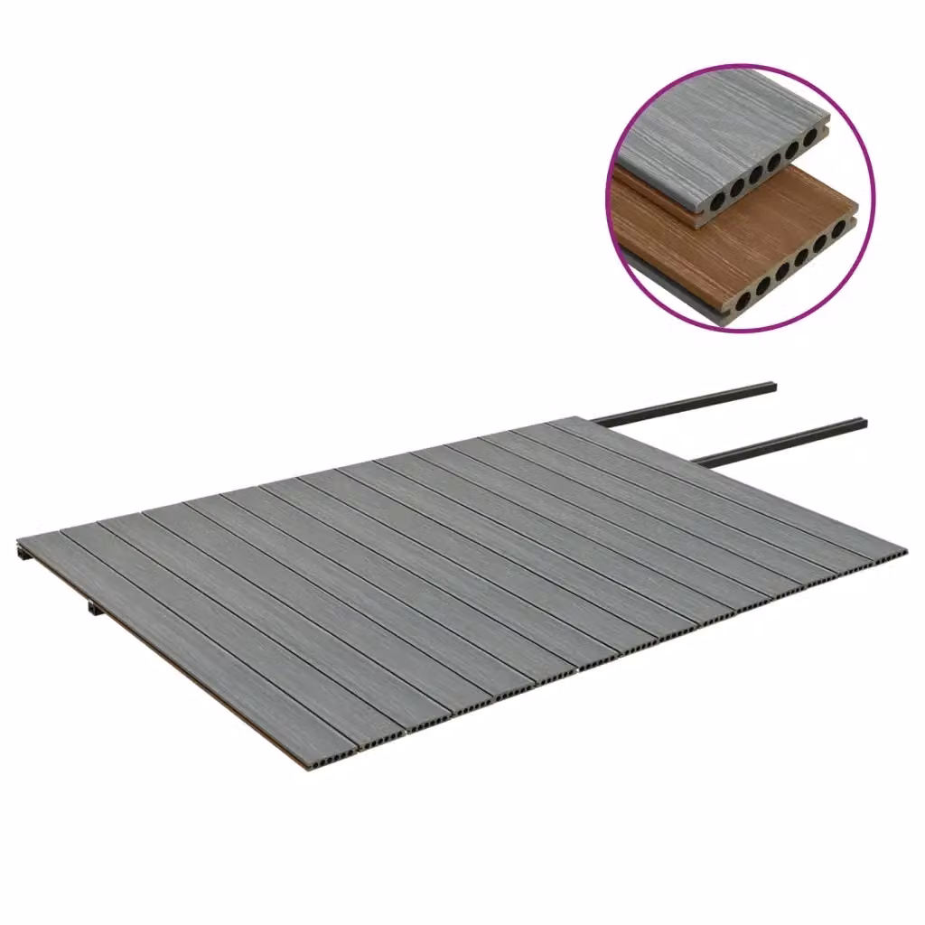 Set di listoni per decking in WPC con accessori vidaXL, colori marrone e grigio, superficie di 30 m² – 2
