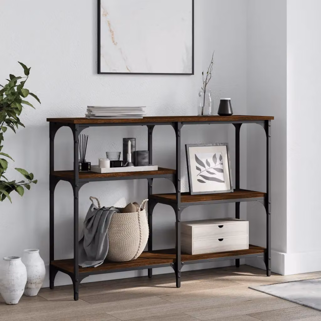 vidaXL Tavolino Consolle in Legno Rovere Marrone L 102 cm x P 29 cm x H 75 cm