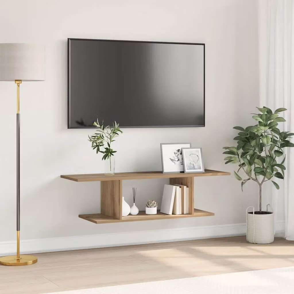 Set mobile TV vidaXL in stile rustico marrone e beige, L 103 x P 30 x H 26,5 cm