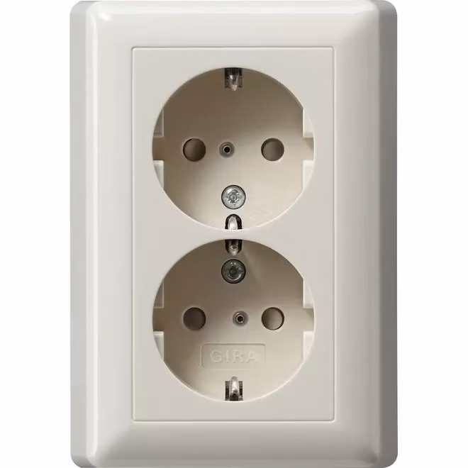 Gira 078301 Doppia presa SCHUKO KS Standard 55 Bianco crema