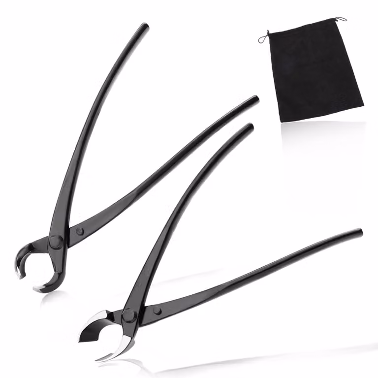 Set di strumenti per bonsai: pinza concava e pinza a sfera, 2 pezzi, Acciaio al carbonio