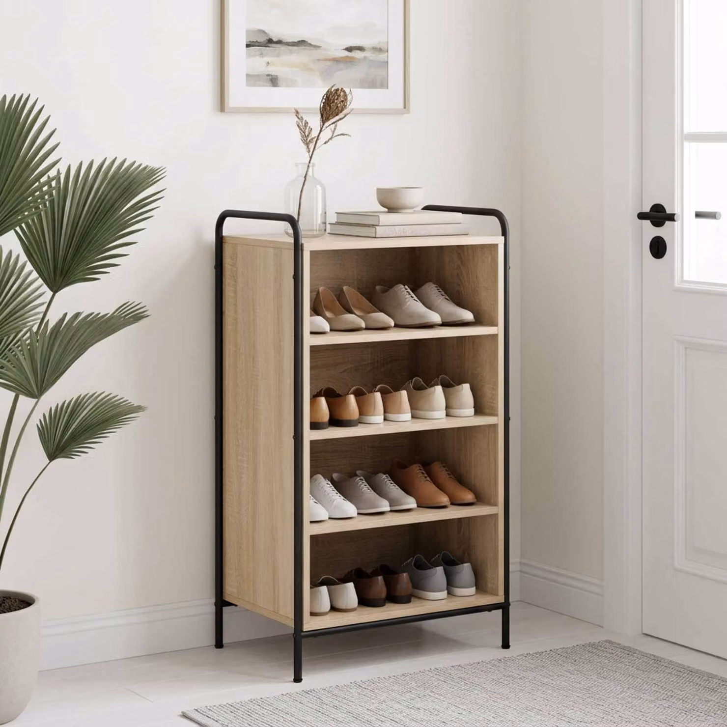 vidaXL Mobile per scarpe 51 x 36,5 x 93 cm Legno ingegnerizzato