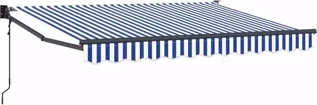 Tettuccio Elettrico Retrattile Blu e Bianco 3,5 x 2 m CFW8346296