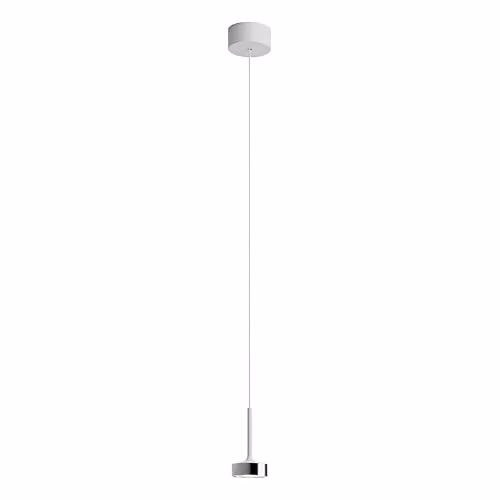 Hole - Lampadario a sospensione a LED, 7 W, 38 °, 3000 K, CRI90, in alluminio, colore: Bianco/Cromo, Sospensione per illuminazione d'accento, Gruppo Rossini